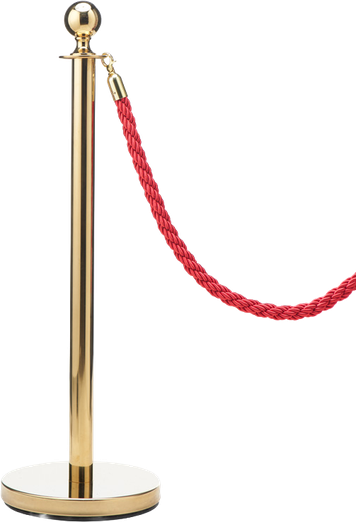 Pedestal dourado Multfluxo de Corda com uma corda vermelha