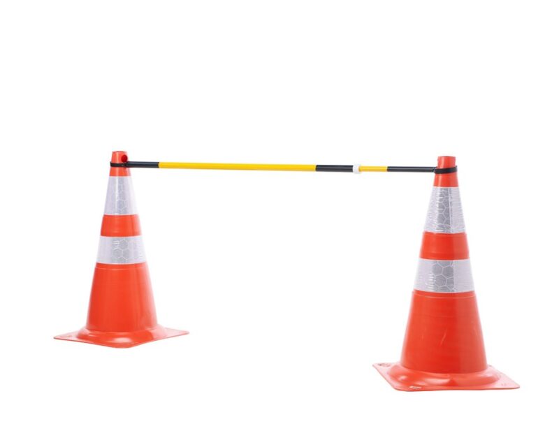 Barra barreira de cone bastão de cone Multfluxo balizadores, cones, poste, faixa refletiva